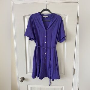 Emma & Michele Deep Purple Button-Down Dress